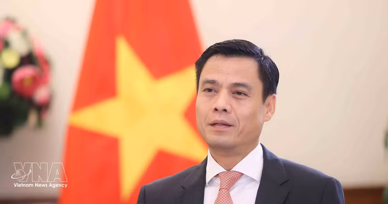 El viceministro vietnamita de Relaciones Exteriores Dang Hoang Giang responde a las preguntas de la prensa (Foto: VNA)