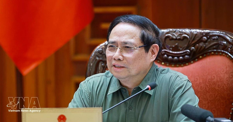 El primer ministro de Vietnam, Pham Minh Chinh, habla en la cita (Fuente: VNA)