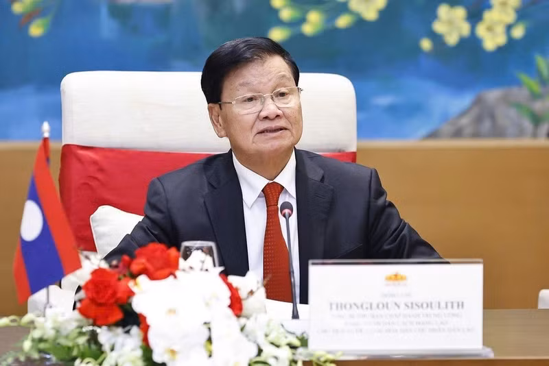 El secretario general del Partido Popular Revolucionario de Laos y presidente de ese país, Thongloun Sisoulith. (Foto: VNA) 