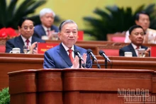 El secretario general del PCV, To Lam, pronuncia el discurso de clausura en el XIV Congreso Nacional del Partido. (Foto: Nhan Dan)