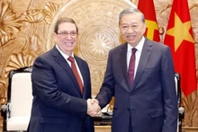 El secretario general del Partido Comunista de Vietnam (PCV), To Lam, recibe al enviado especial del Partido Comunista y del Estado cubano, miembro del Buró Político y canciller Bruno Rodríguez Parrilla (Foto: VNA)