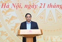 El primer ministro de Vietnam, Pham Minh Chinh, habla en el evento. (Foto: Nhan Dan)