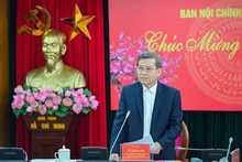 Le Minh Tri, miembro del Buró Político, secretario del Comité Central del Partido y jefe de su Comisión de Asuntos Internos, en el evento. (Foto: Nhan Dan)