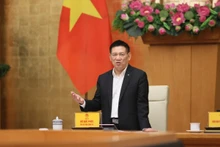 El viceprimer ministro vietnamita Ho Duc Phoc interviene en la reunión. (Foto: VNA)