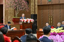 El secretario general To Lam interviene en el encuentro con el Comité partidista, a las autoridades y al pueblo de Hanói. (Foto: Nhan Dan)
