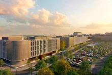 Vista en perspectiva de la planta de fabricación de chips de Viettel en el Parque de Alta Tecnología de Hoa Lac. (Foto: hanoimoi.vn)