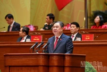 Pham Gia Tuc, jefe de la Oficina del Comité Central del PCV, habla en la cita. (Foto: Nhan Dan)