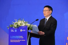 El viceprimer ministro de Vietnam, Ho Duc Phoc, en el Foro de Negocios e Inversión UE-Vietnam (Foto: VNA)