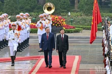 [Foto] Líder partidista de Vietnam preside ceremonia de bienvenida al máximo dirigente de Laos