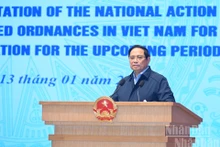 El primer ministro de Vietnam, Pham Minh Chinh, interviene en la cita. (Foto: Nhan Dan)