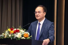 El viceministro del Interior, Vu Chien Thang, interviene en la conferencia nacional. (Foto: VNA)