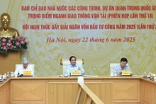 [Foto] Premier vietnamita preside conferencia nacional para impulsar programas clave