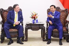 El viceprimer ministro Tran Hong Ha recibe al embajador de Estados Unidos en Vietnam, Marc Knapper. (Foto: VGP)