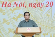 El primer ministro de Vietnam, Pham Minh Chinh, habla en la cita. (Foto: Nhan Dan)