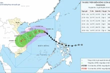 Movimiento de la tormenta n.° 12 (a las 14:00 del 20 de octubre).