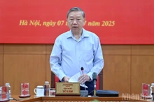 El secretario general del Partido Comunista de Vietnam, To Lam, habla en la cita. (Nhan Dan)