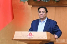 El primer ministro de Vietnam, Pham Minh Chinh, interviene en la reunión. (Foto: Nhan Dan)