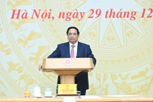 El primer ministro Pham Minh Chinh habla en el evento. (Foto: Nhan Dan)