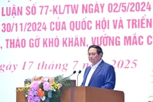 El primer ministro vietnamita, Pham Minh Chinh. habla en la cita. (Foto: Nhan Dan)