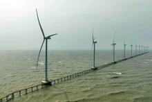 Planta de energía eólica en la ciudad de Duyen Hai, provincia de Vinh Long (antes Tra Vinh). (Foto: VNA)