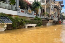 Las profundas inundaciones en las calles del barrio de Phan Dinh Phung, provincia de Thai Nguyen, a principios de octubre de 2025. (Foto: Nhan Dan)