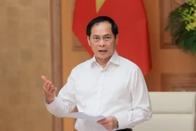 El viceprimer ministro y canciller de Vietnam, Bui Thanh Son, habla en el evento. (Foto: VNA)