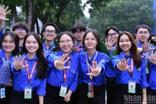 [Foto] Estudiantes voluntarios de Hanói apoyan el funcionamiento del modelo de gobierno local de dos niveles