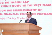 El primer ministro de Vietnam, Pham Minh Chinh, interviene en la cita. (Foto: VNA)