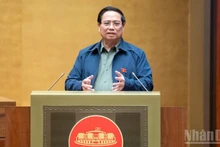 El premier vietnamita, Pham Minh Chinh, habla en el evento. (Fuente: Nhan Dan)