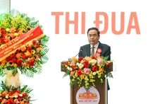 El presidente de la Asamblea Nacional de Vietnam, Tran Thanh Man, habla en la cita. (Foto: Nhan Dan)