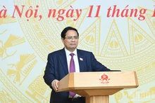 El primer ministro de Vietnam, Pham Minh Chinh, preside la reunión semanal para impulsar la lucha contra la pesca INDNR. (Foto: Nhan Dan)