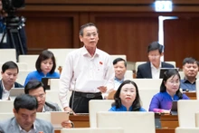 El diputado Tran Huu Hau de la provincia sureña de Tay Ninh habla en la cita. (Foto: quochoi.vn)