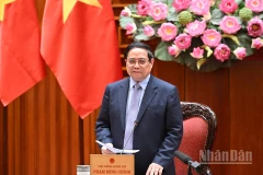 El primer ministro de Vietnam, Pham Minh Chinh, habla en el evento. (Foto: Nhan Dan)