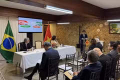 El embajador de Vietnam en Brasil, Bui Van Nghi, en el seminario. (Foto: VNA)