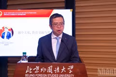 El embajador de Vietnam en China, Pham Thanh Binh, habla en la cita. (Foto: Nhan Dan)