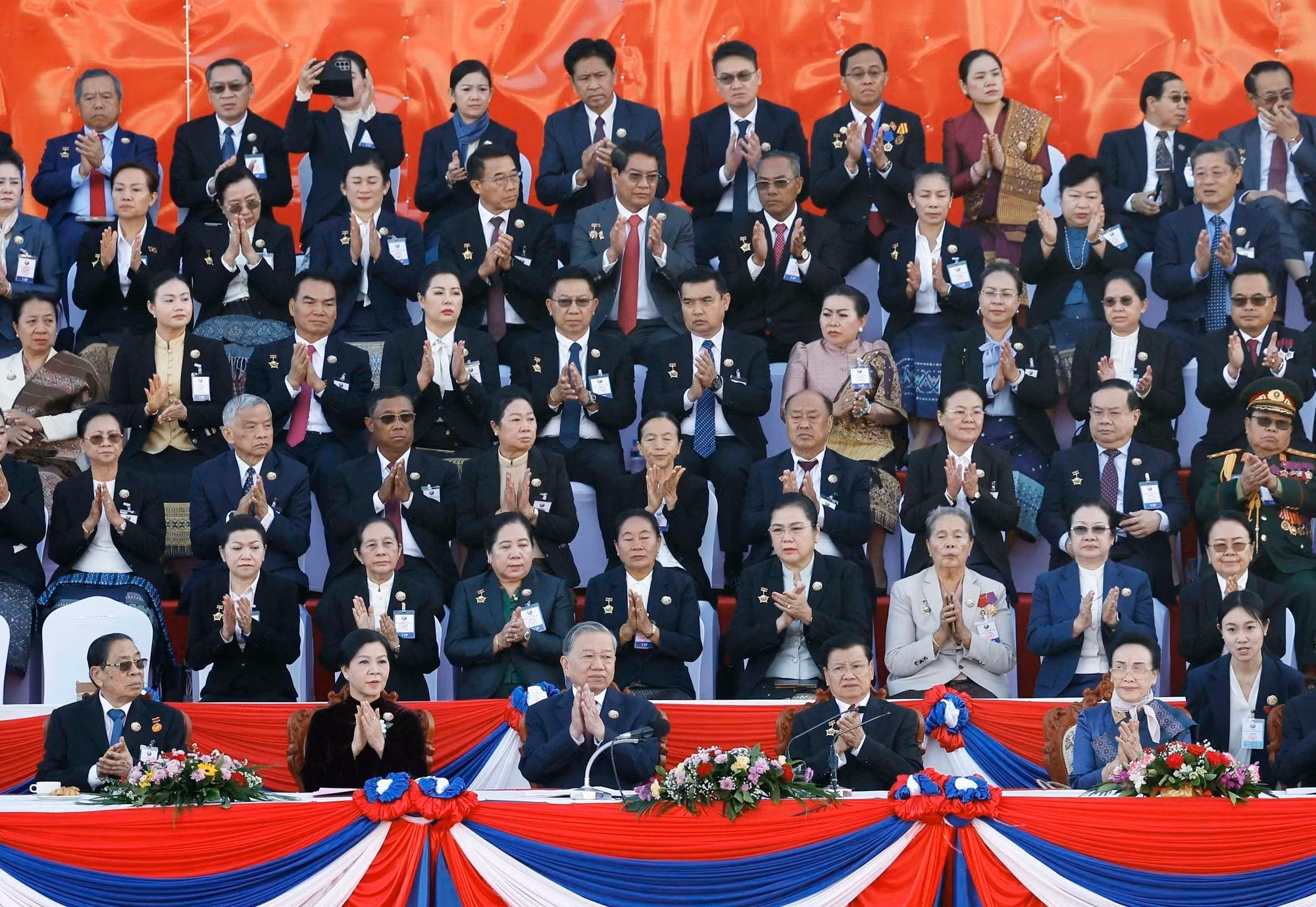 Los delegados en el acto.