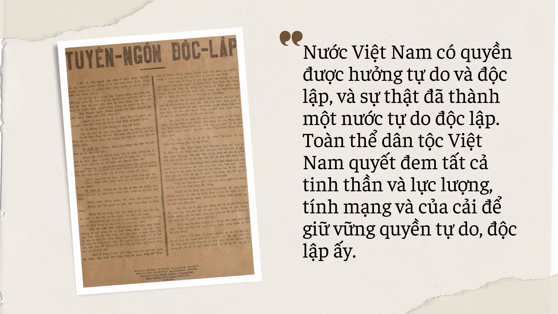 29 de agosto de 1945, el Presidente Ho Chi Minh mantiene un intercambio con A. Patti sobre el borrador de la “Declaración de Independencia”