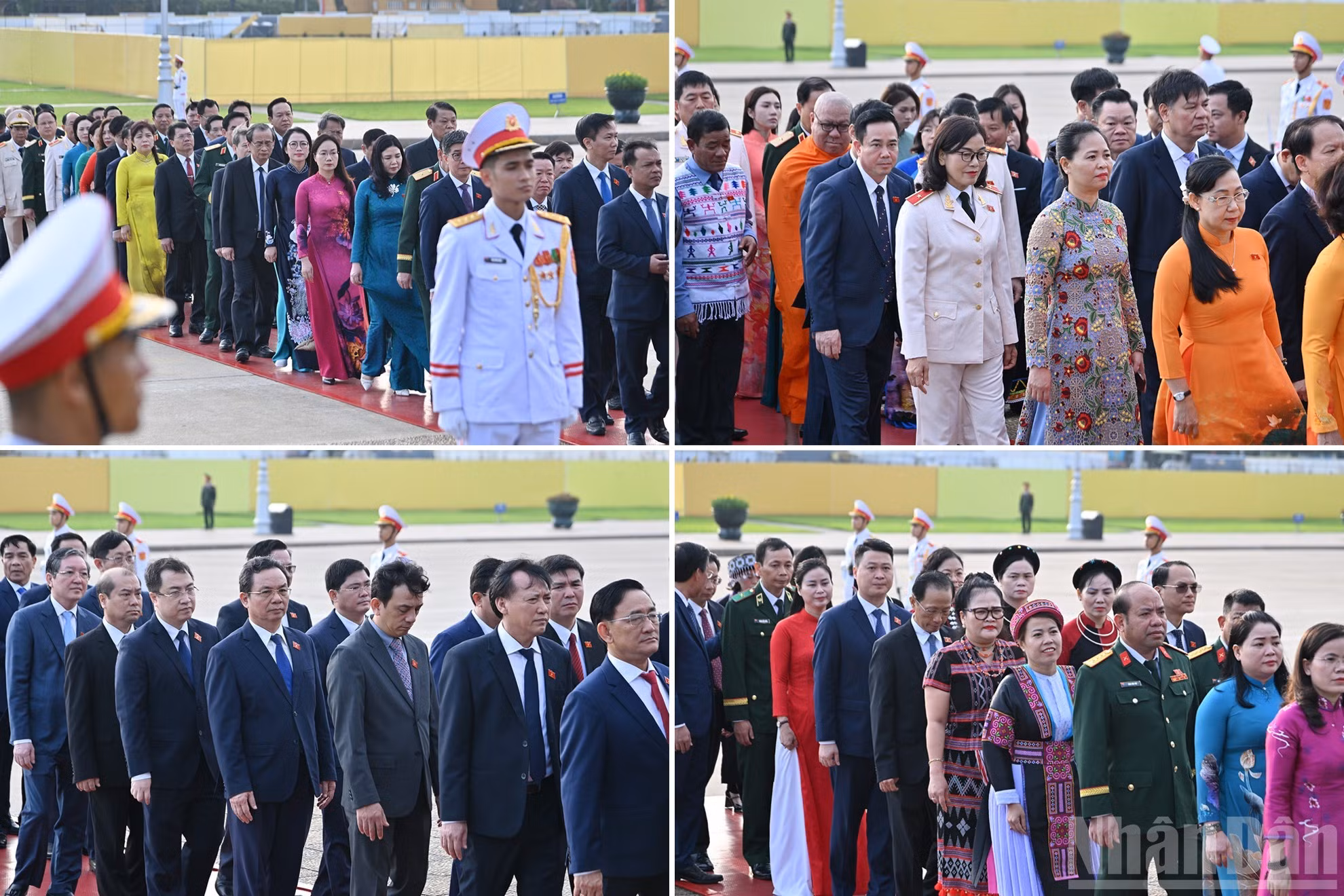 Los diputados de las provincias y ciudades rinden tributo al Presidente Ho Chi Minh.