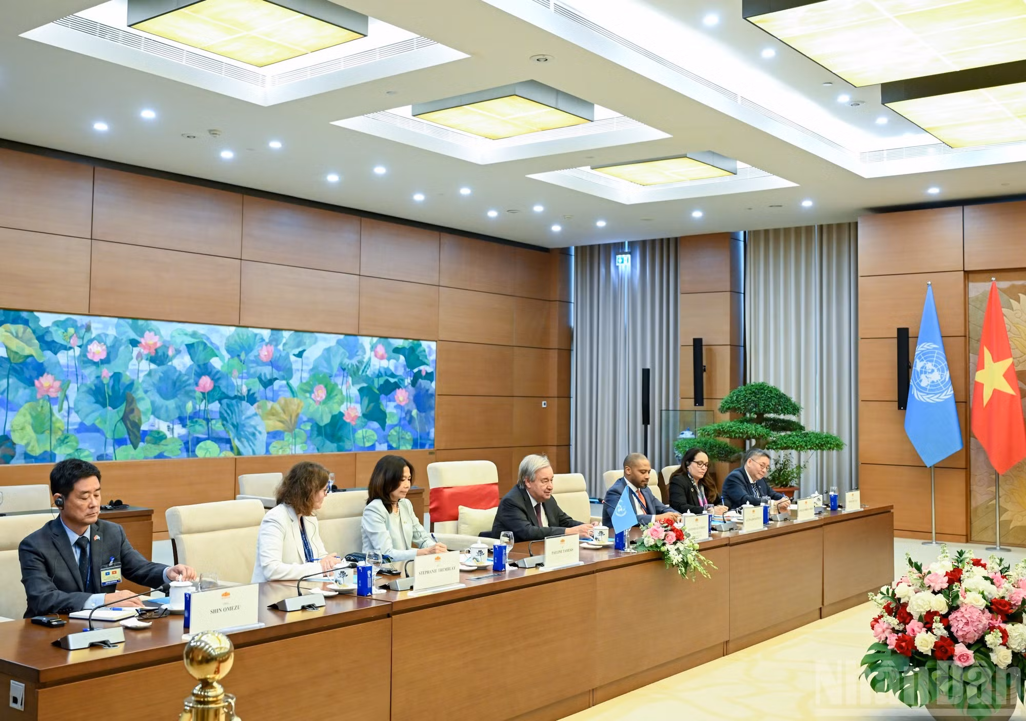 La delegación de la ONU.