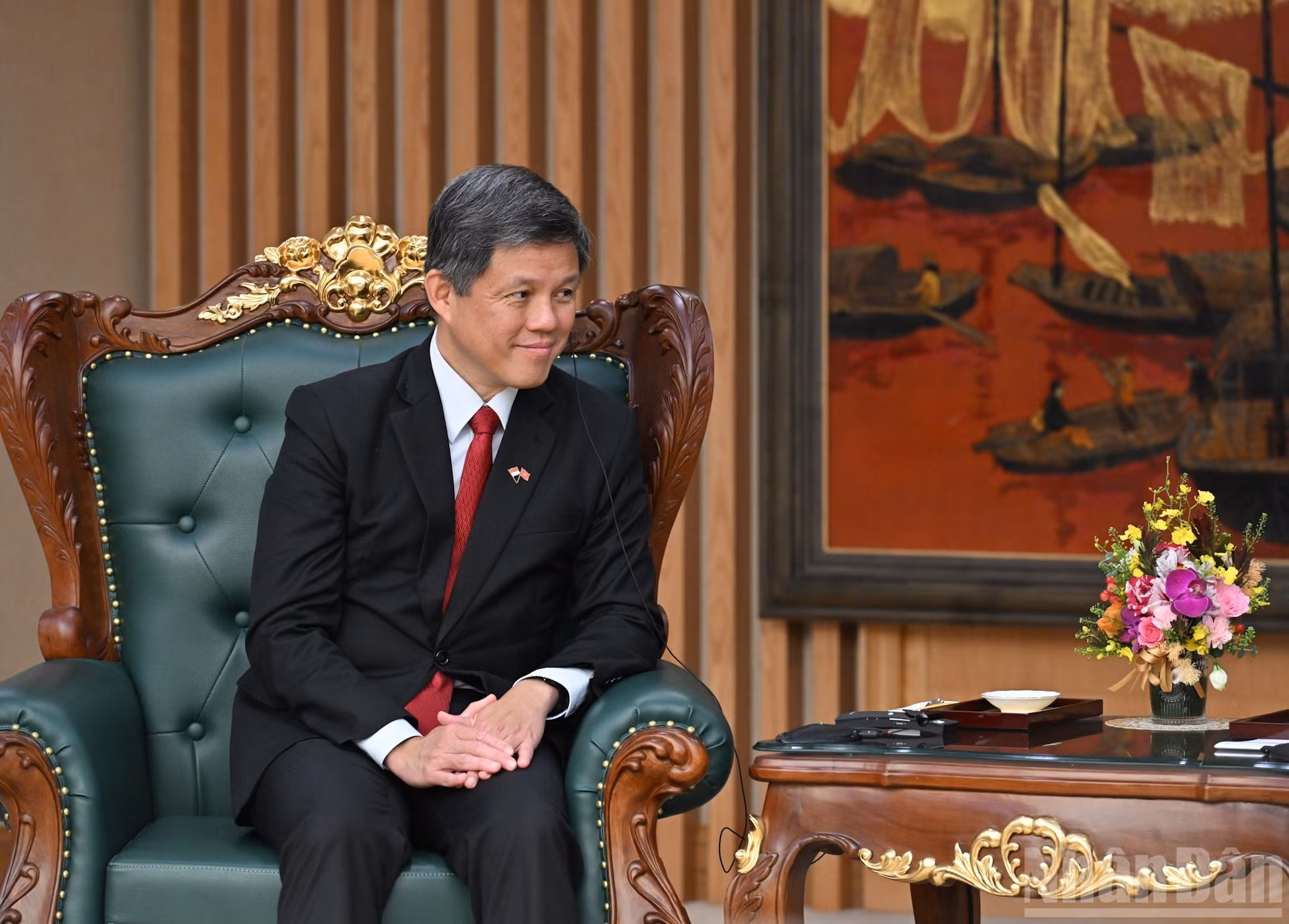 Chan Chun Sing interviene en el evento.