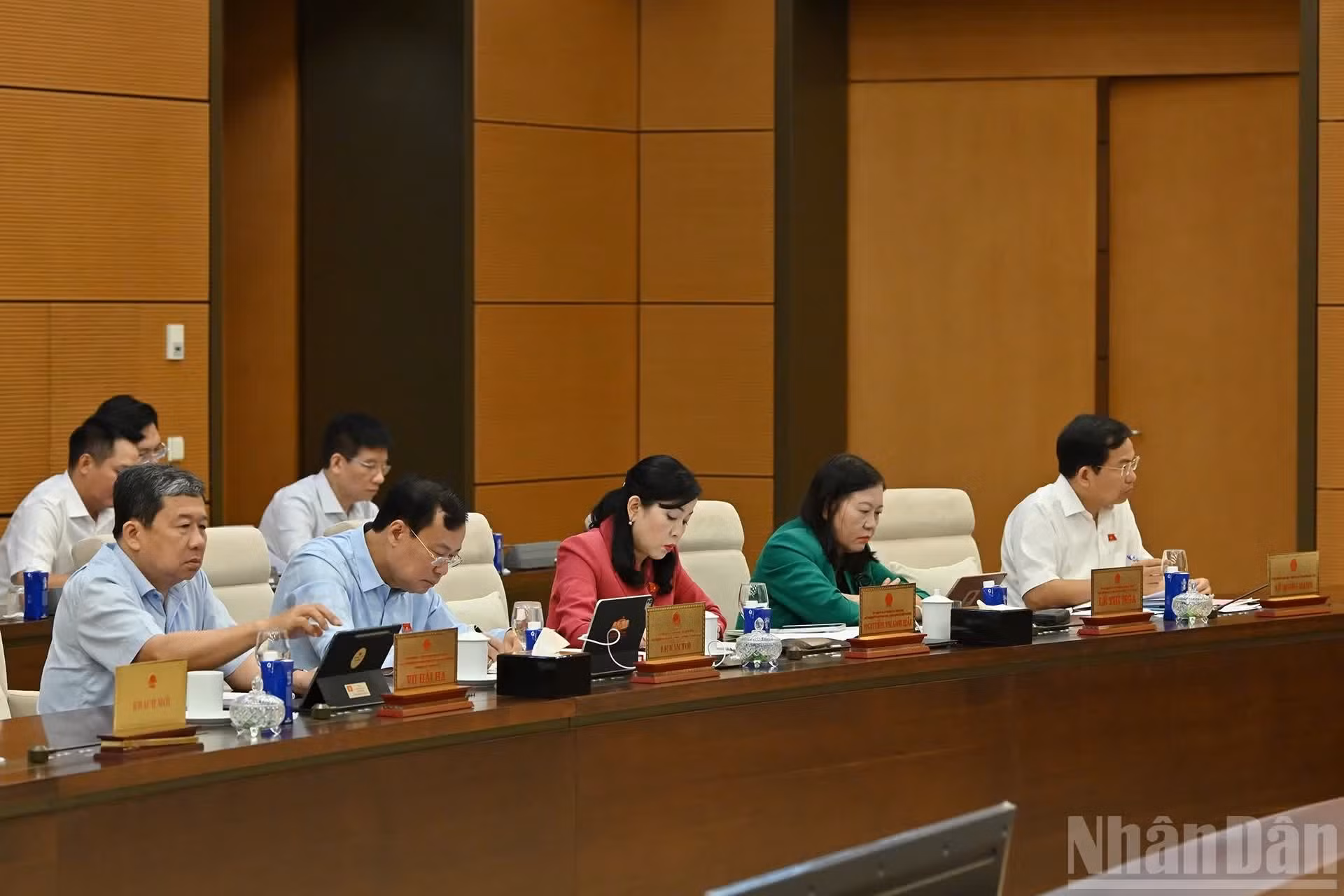 Miembros del Comité Permanente de la Asamblea Nacional asisten a la sesión.
