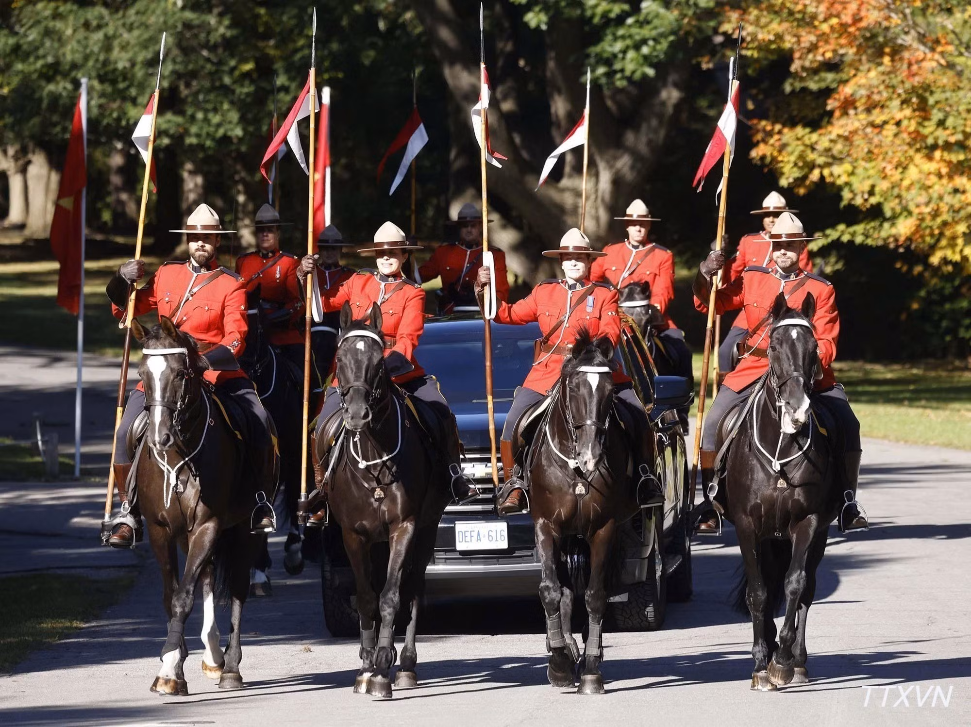 La guardia de honor en la ceremonia.