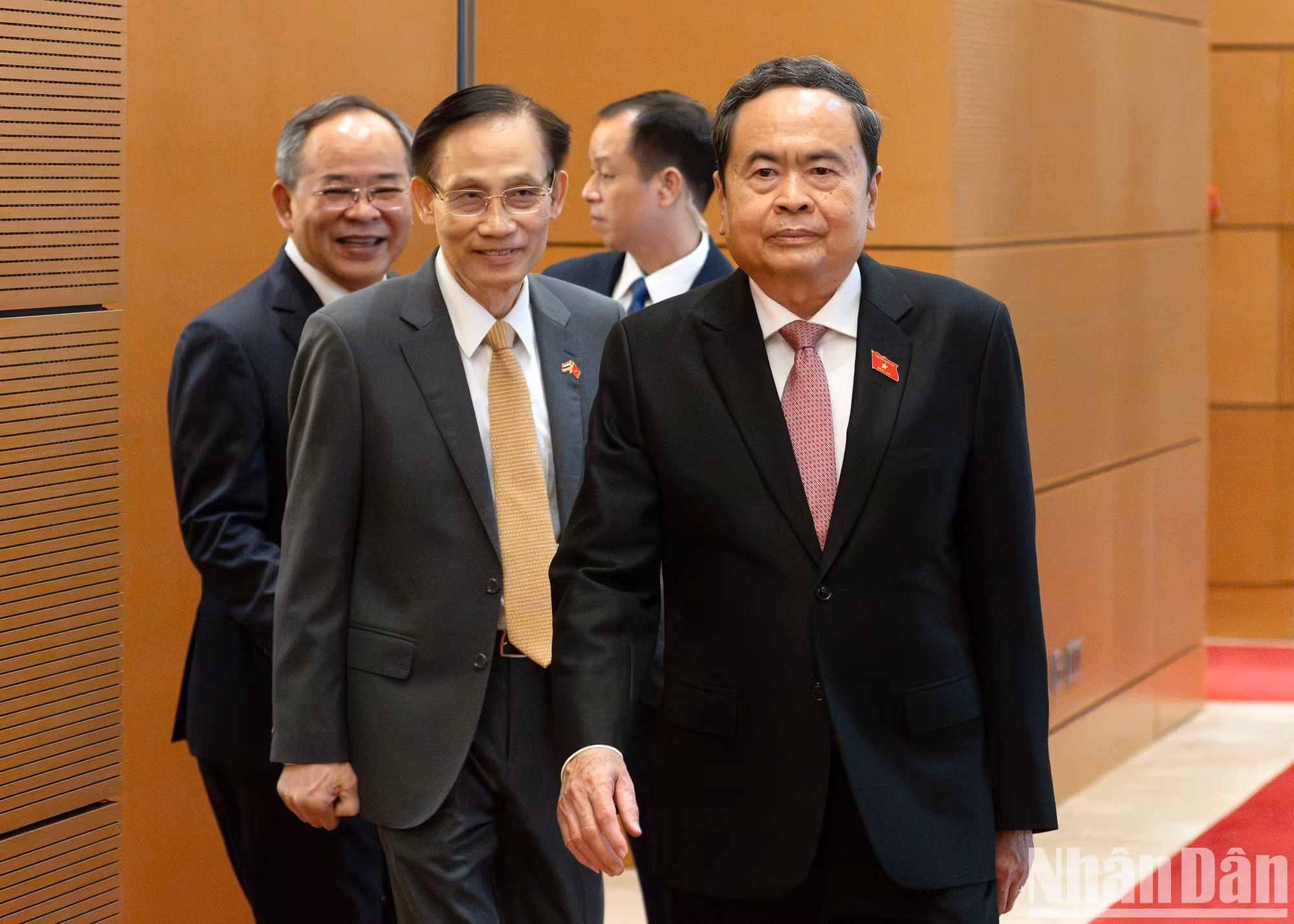 El presidente de la Asamblea Nacional de Vietnam, Tran Thanh Man, en el encuentro.
