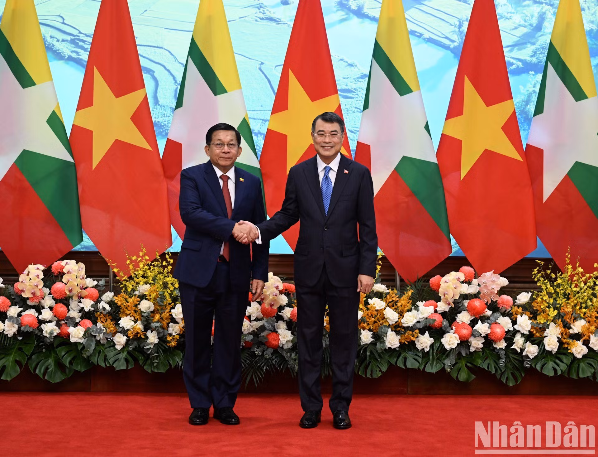 [Foto] Premier vietnamita mantiene encuentro con presidente de Myanmar