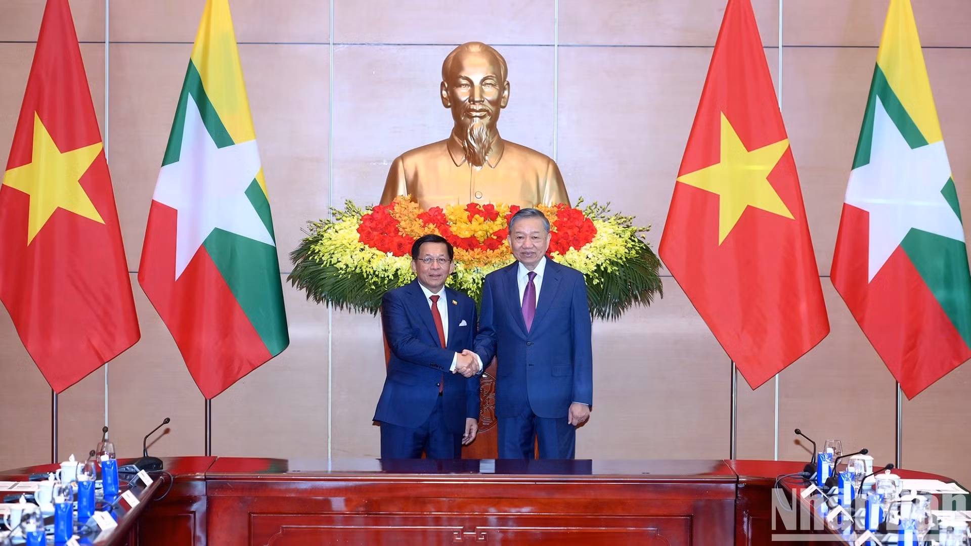 [Foto] Máximo dirigente de Vietnam mantiene conversaciones con presidente de Myanmar