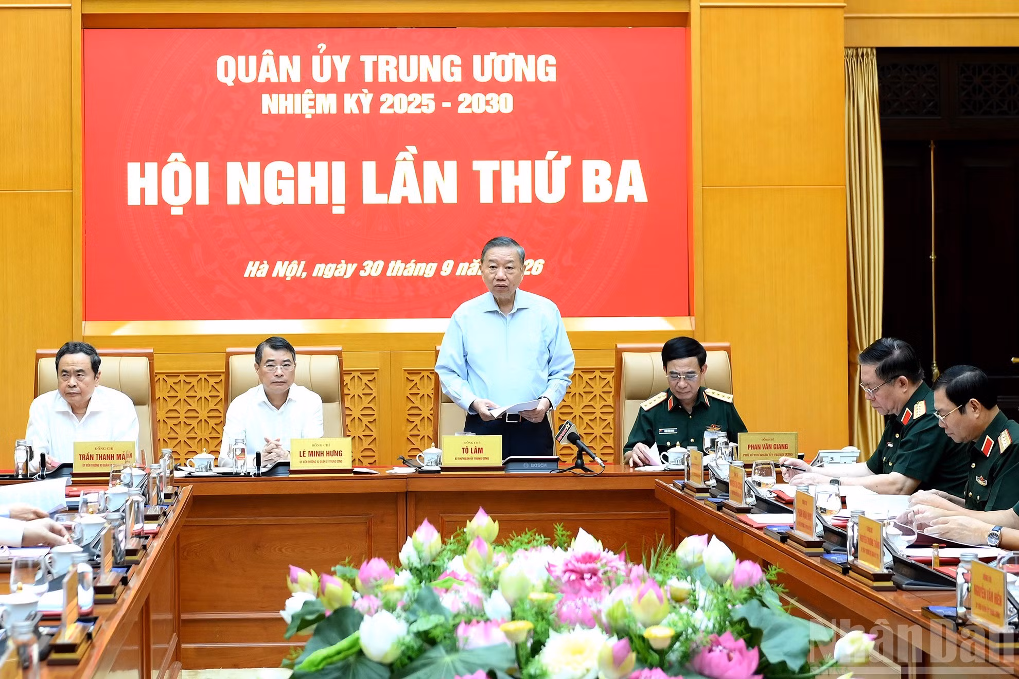 El secretario general del Partido Comunista de Vietnam, presidente del país y secretario de la Comisión Militar Central, To Lam, habla en la cita.