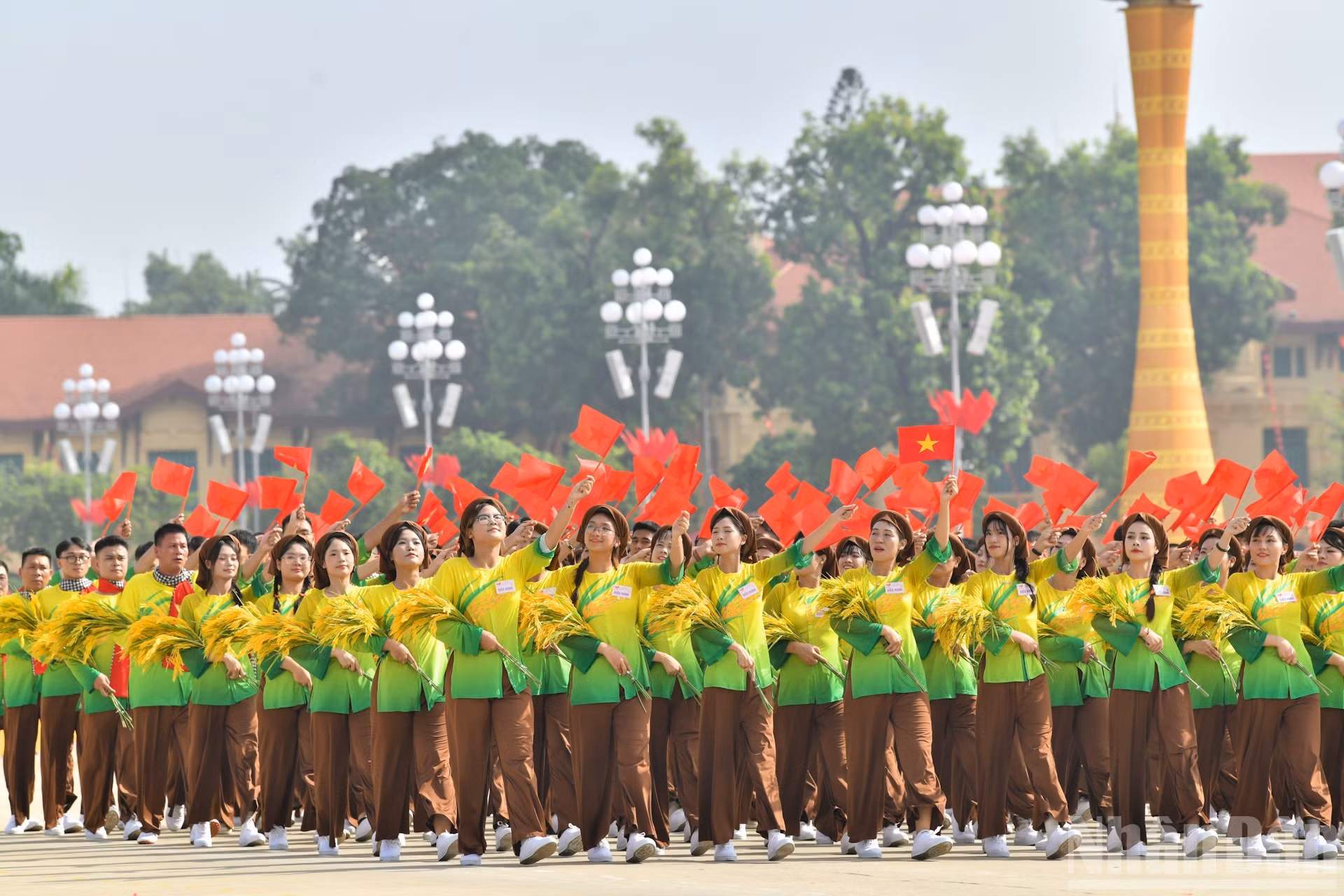 Bloque de campesinos vietnamitas.