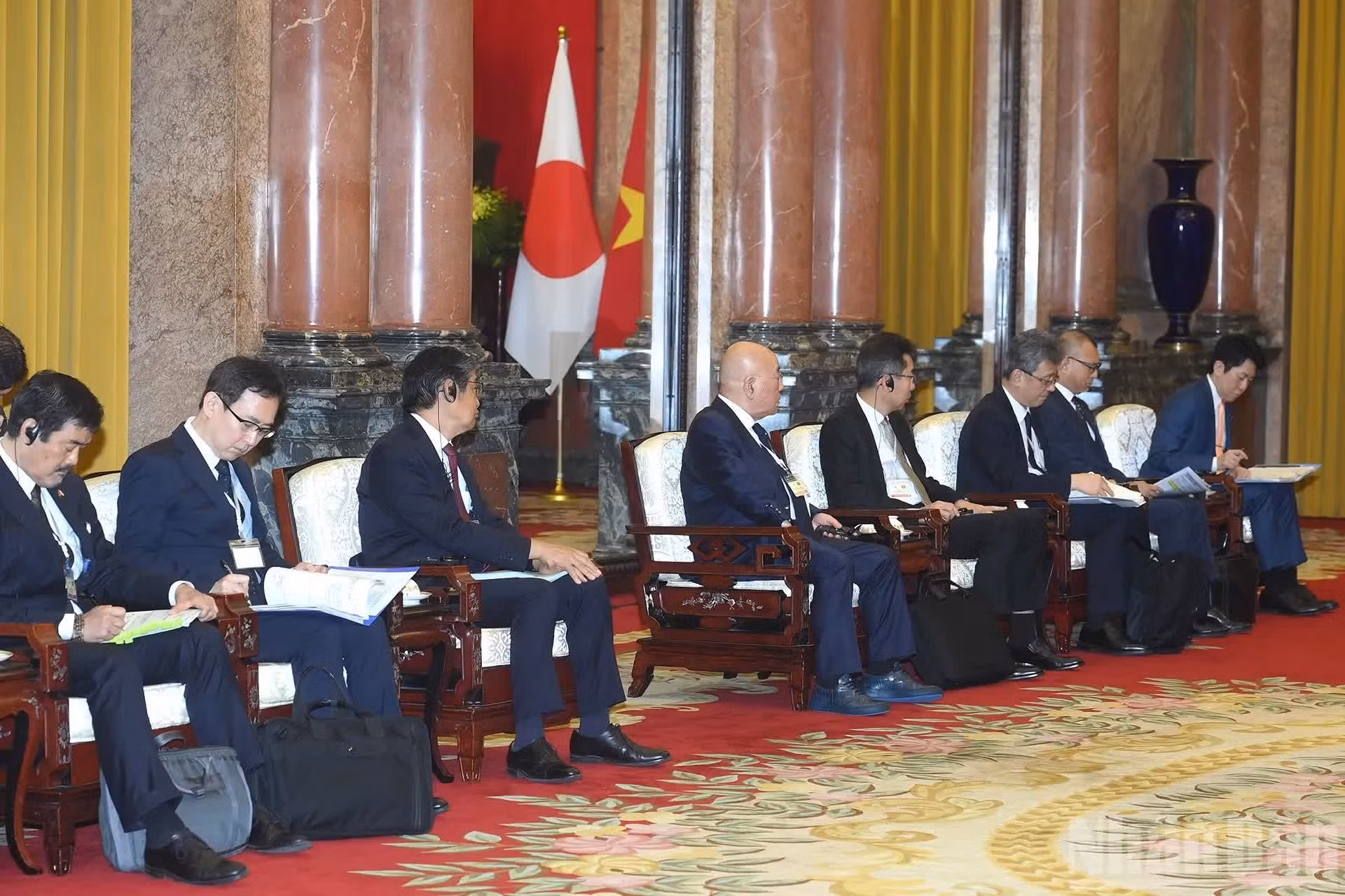 Miembros de la delegación japonesa en el encuentro.