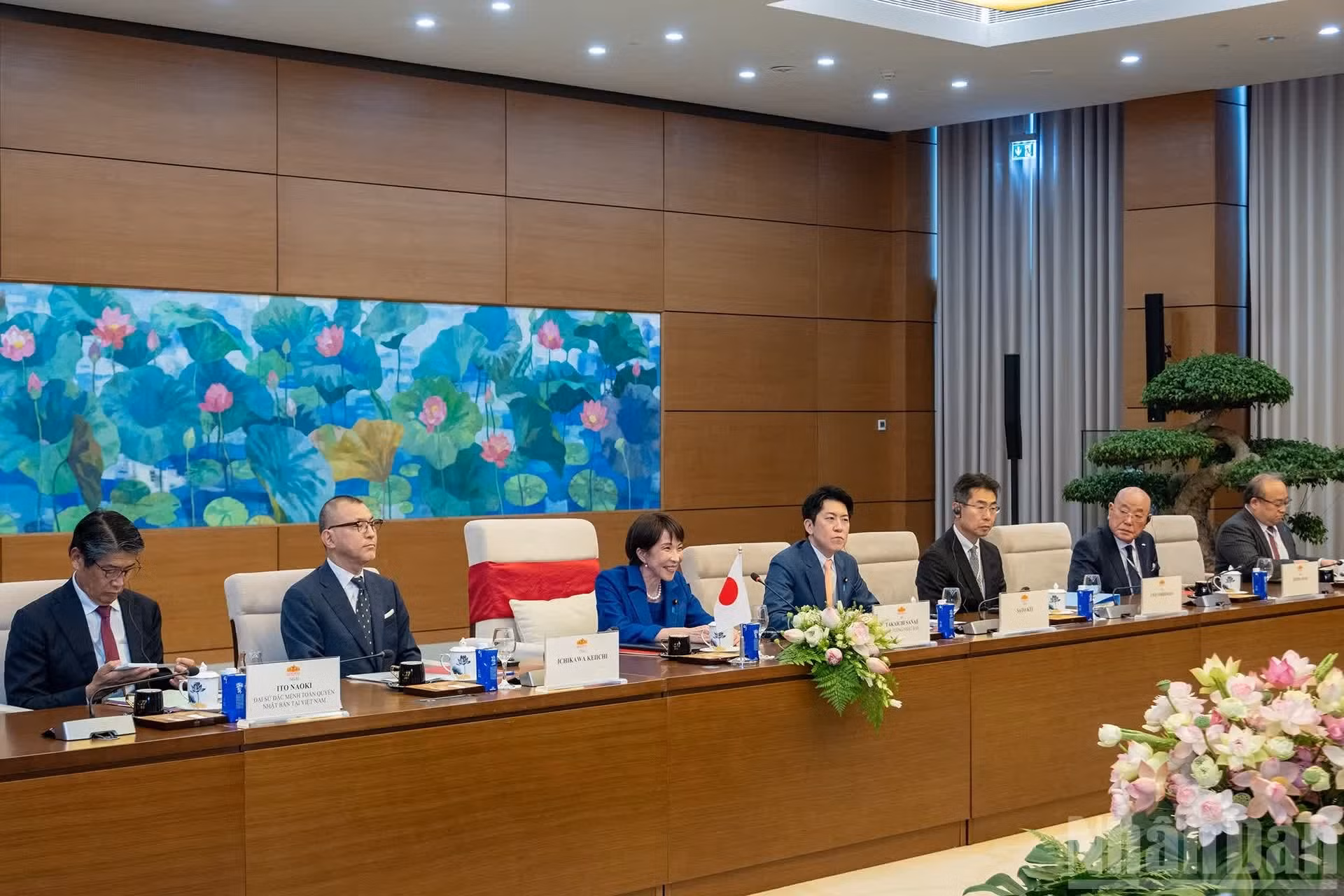 La delegación japonesa en el evento.