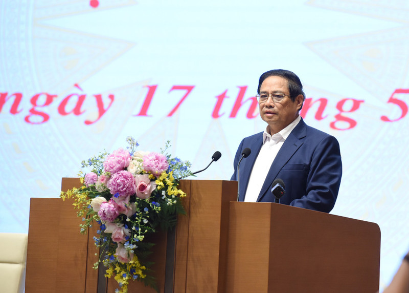 El primer ministro vietnamita, Pham Minh Chinh, habla en la cita (Foto: Nhan Dan)
